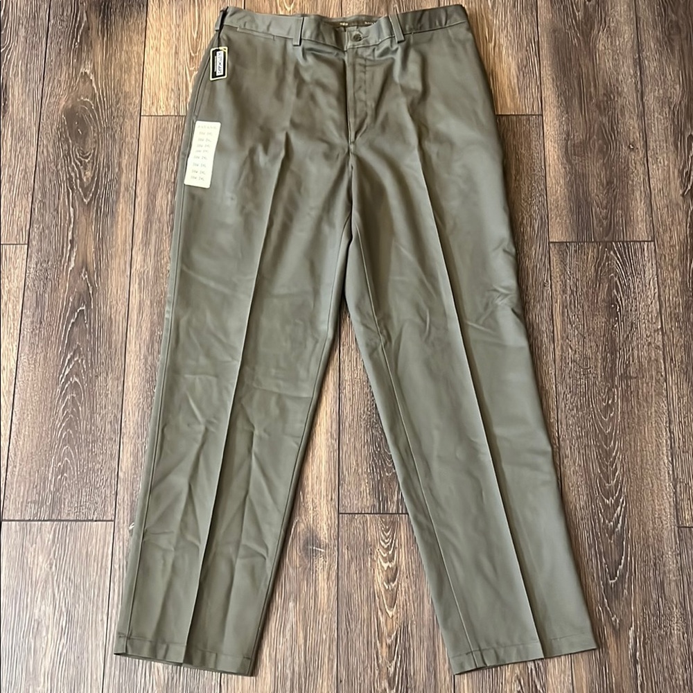 NWT Savane Scotchgard Olive Green Pants Men’s Size 38x34 - Picture 1 of 11